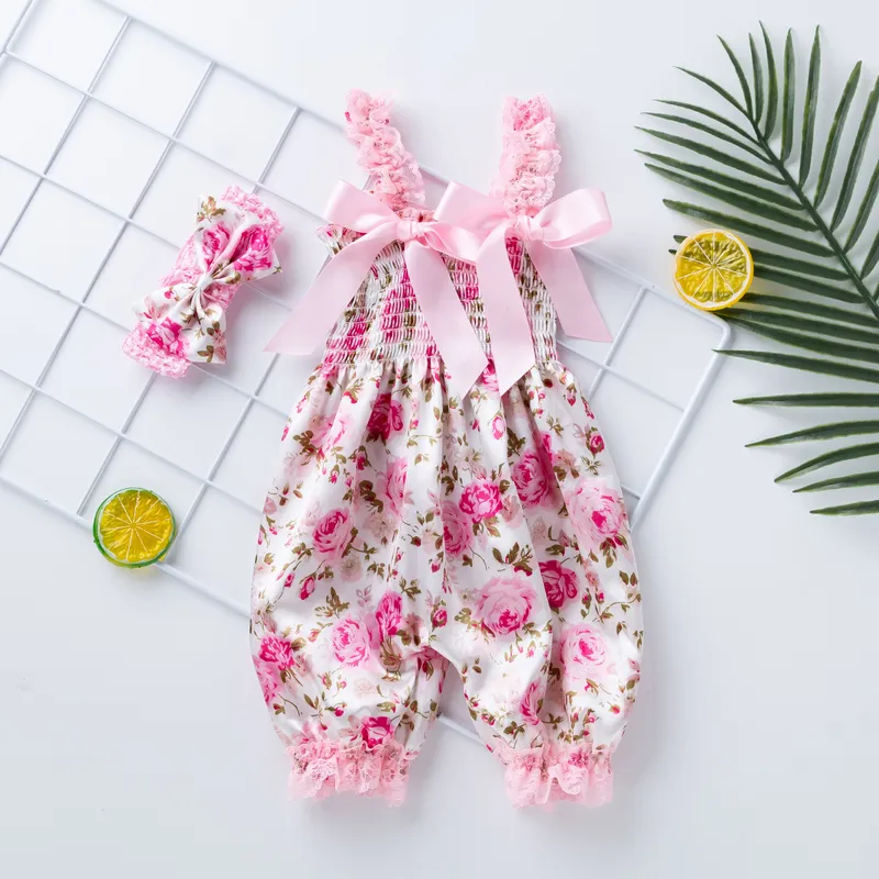 Babany Bebe född Baby Lace Bloomer Polyester Romper Girls Clothes Summer Backless Jumpsuit POGRAPHY COSTYM 220707