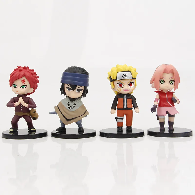 12 pièces ensemble de jouets figurines d'anime Hinata Sasuke Itachi Kakashi Gaara Jiraiya Sakura Q Version PVC Collection poupée d'action 220520