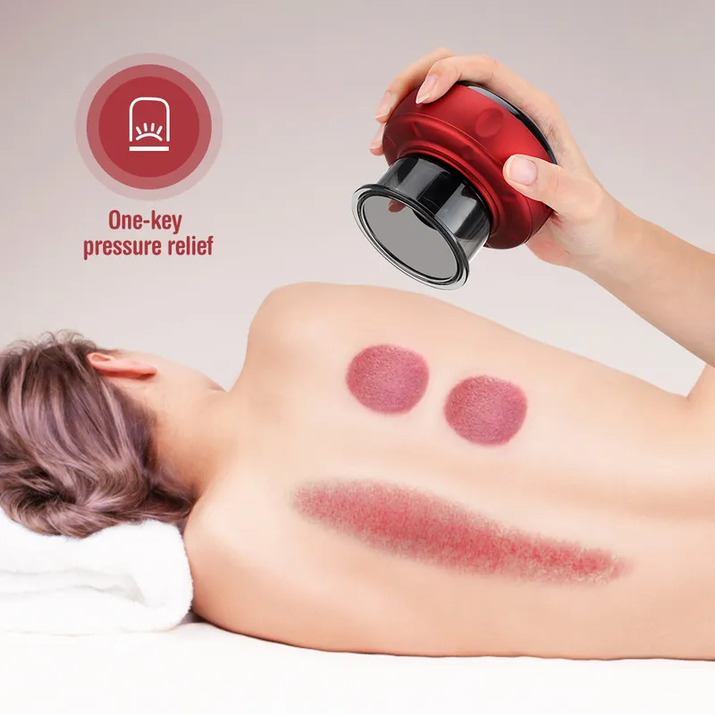 Elektryczne stymulujące bańki stymulują Acupoint Ciało Massager Guasha Scrapowanie masażu cieplnego Masaż podciśnienia terapia akupunktura 220701