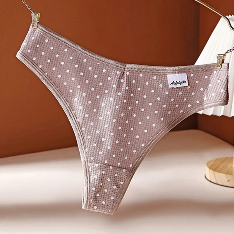 G-string Panties Cotton Women's Underwear Sexy Female Underpants T-back Thong Lingerie Plus Size Dot Panty 220426