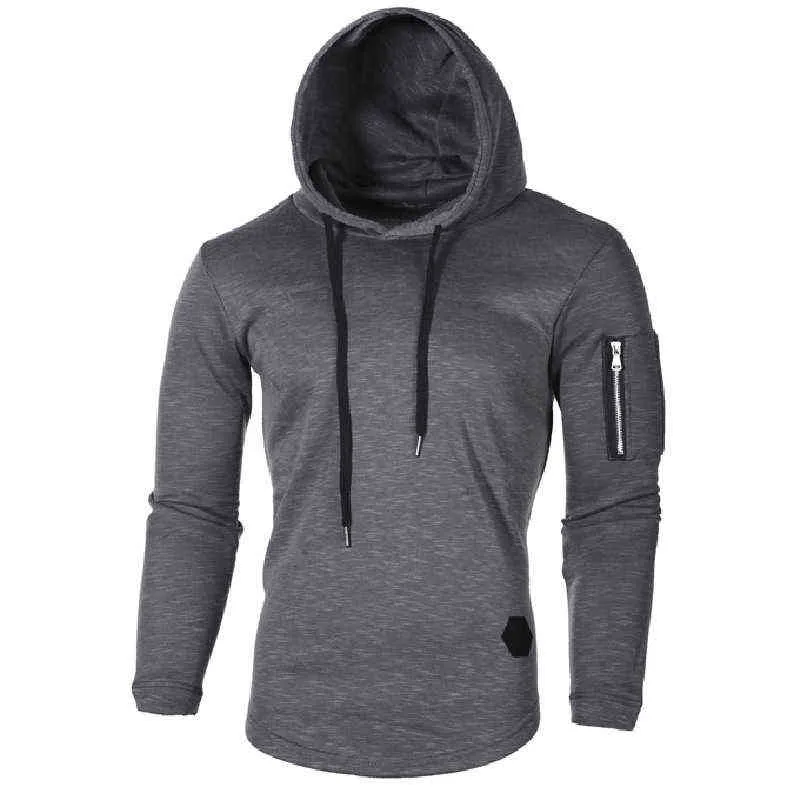 Nieuwe Lente Mannen Hooded T Shirt Slim Fit Cotton Lange Mouwen Casual Tops Tops En Tees Tshirt voor Mannen My174 L220730