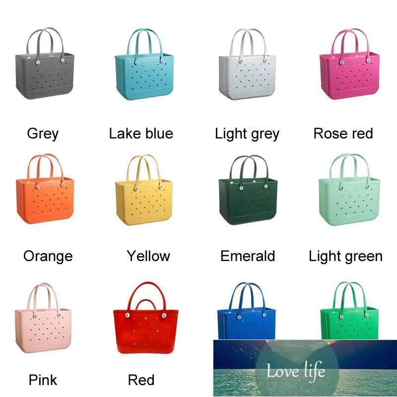 Jelly Candy Silicone Beach Washable Basket Bags Stor shoppingkvinna Eva Waterproof Tote Bogg Bag Purse Eco2162