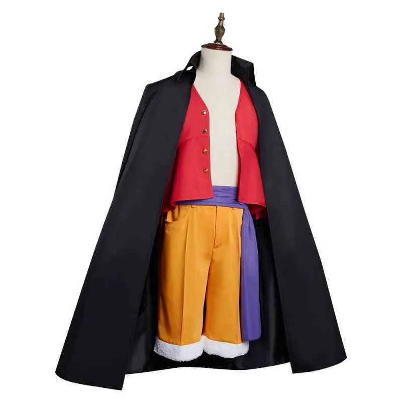 Costumi anime One Piece Come Monkey D Luffy Trench cosplay e tipi adatti a cappello Halloween Party Performance Abbigliamento L220802