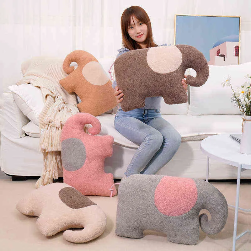 Cm High Quality Soft Elephant Plush Cushion Nordic Style Filled Cartoon Animals Baby Sussen Toy Doll Toys For Children kids J220704