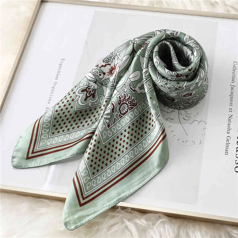 2021 feminino saco quadrado scarf moda floral impressão pescoço lenços foulard mulheres cabeça kerchief bandana xales
