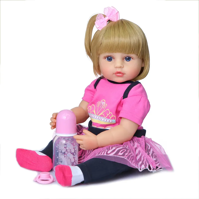 NPK 50cmフルボディソフトシリコーン甘い顔リボーン幼児の女の子人形誕生日クリスマスギフト高品質220505