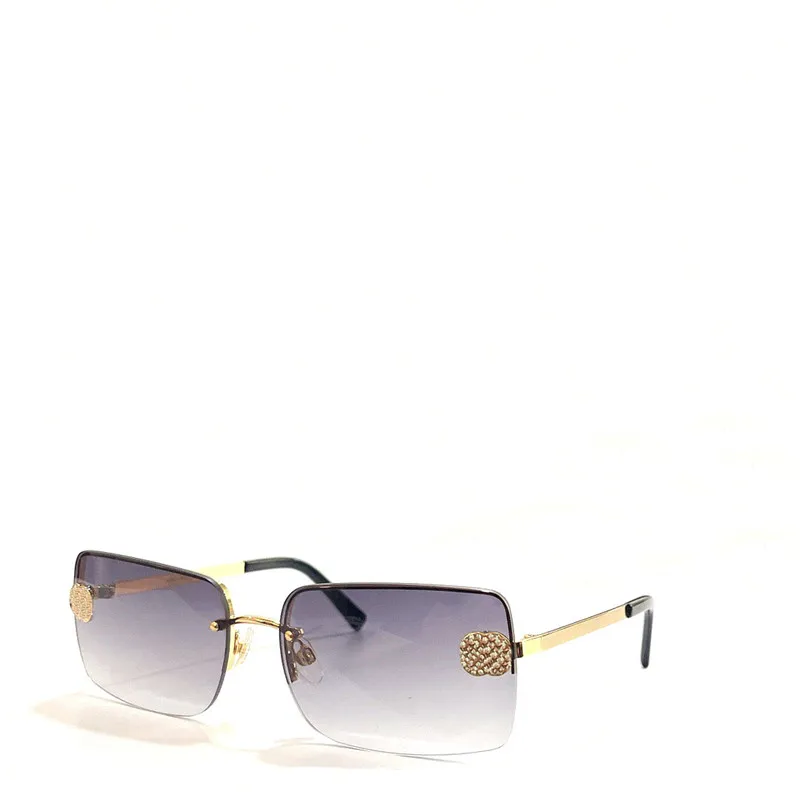 Nouvelles lunettes de soleil de design de mode 4104-b lentille carrée à demi-cadre en métal UV400 LENS269E