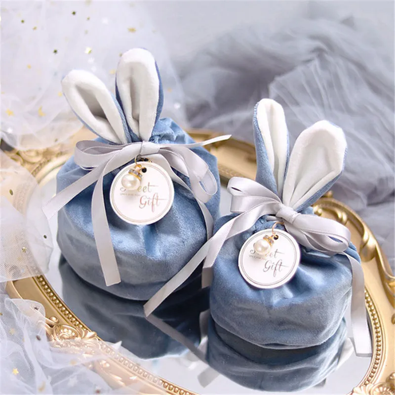 Easter Rabbit Gift Gift Packing Bacs Velvet Valentines Day Chocolate Candy Bags Wedding Birthday Party Jewelry Organizer 220527