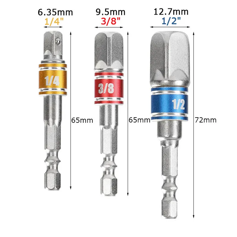 Adaptador de perfuração de broca de broca de extensão de broca barra 1/4 3/8 1/2 tamanho hexágono bit de cabeça quadrada