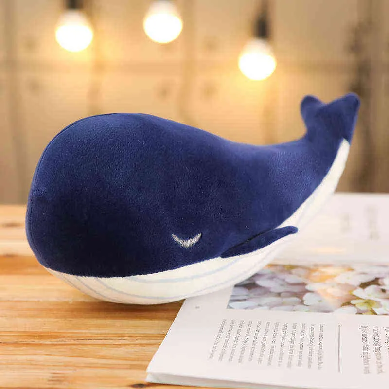 Pc Cm Cartoon Super Soft Peluche Giocattoli Sea Animal Grande Blue Whale Toy Peluche Bellissimi bambini Regalo di compleanno J220704