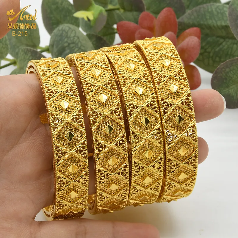 Aniid Dubai Gold Bracelet de brazalete chapado en oro Africano Goldia de oro ajustable Joya de boda nigeriana Joya de joyas 2207025286712