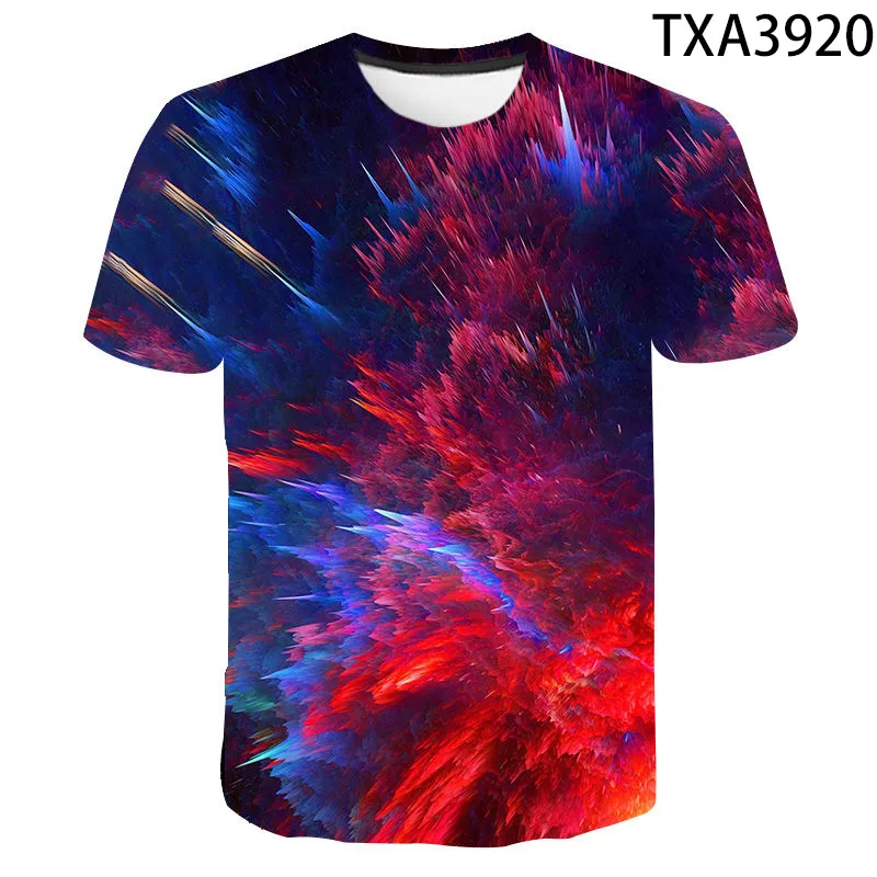 Yaz moda sanat renk grafiti 3d tişörtler erkek kız çocuk gündelik erkek kadın çocuklar baskılı tshirt serin üstler tee 220526