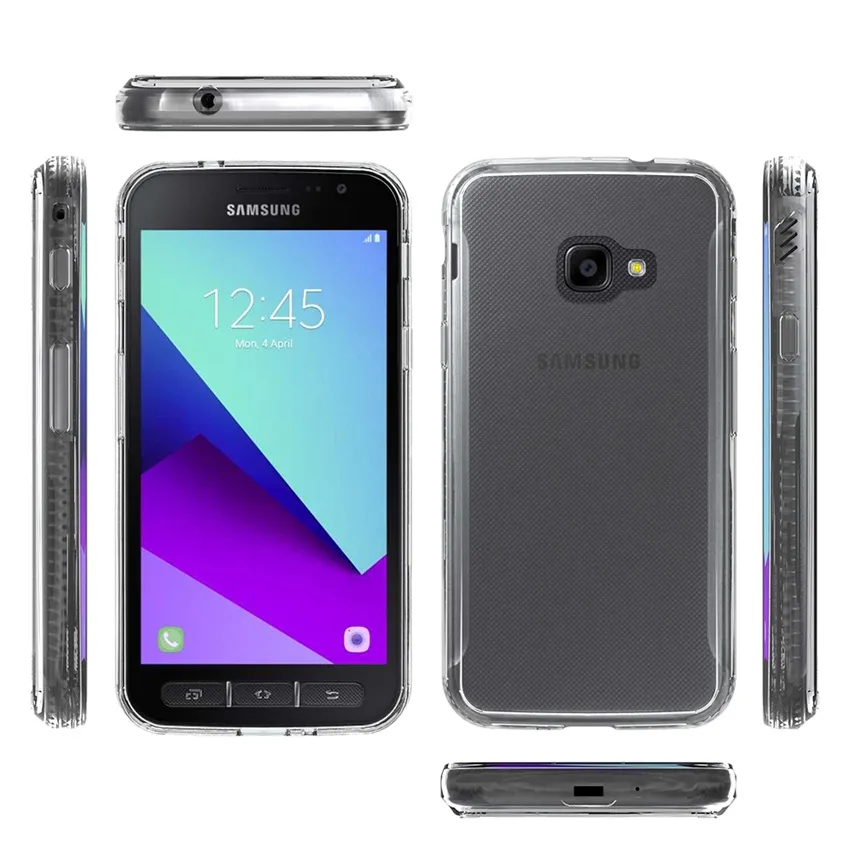 Samsung Galaxy Xcover için Yumuşak Silikon TPU/PC Kılıfları 4 Fundas CAPA Şok geçirmez kristal berrak kabuk sert arka kapak 4S