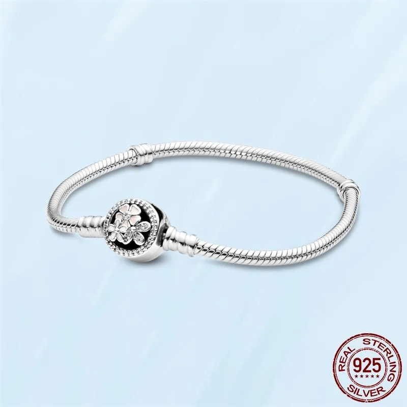 Bracelet à breloques en argent Sterling 925 pour femmes, chaîne à maillons, perles originales, adapté au Bracelet Pandora, fabrication de bijoux, cadeau à faire soi-même