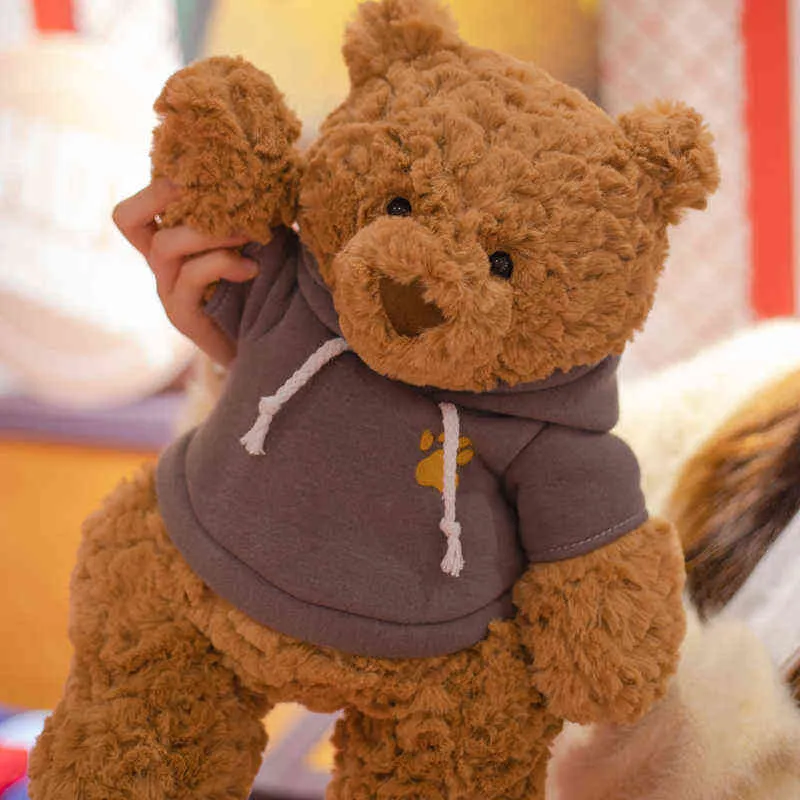 CM de alta qualidade CM Beautiful Teddy Bear Dold Cuddle vestindo pano de pelúcia amantes de brinquedos meninas de aniversário bebê J220704