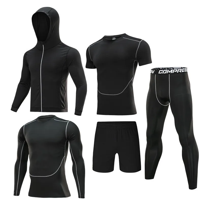 set Men s Tracksuit Gym Fitness Compression Sport Suit Clothes Running Jogging Sports Wear Exercise Workout Tights 220719
