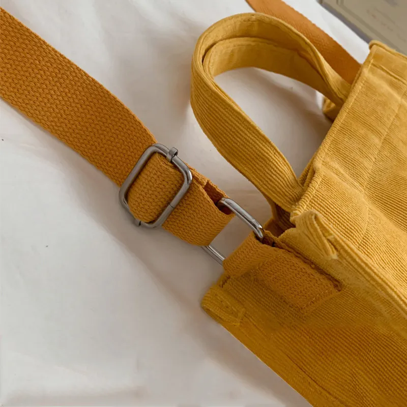 Dames schouder kleine tote meid mode handtassen solide kleur shopper vintage eenvoudige boek corduroy crossbody tassen 220630