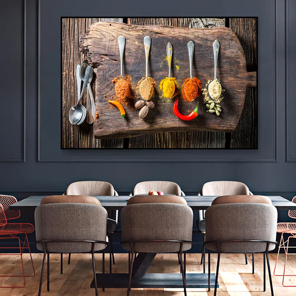 Cereali vegetali Spezie Pittura su tela cucina Cuadros Poster e stampe scandinavi Immagine artistica da parete l'arredamento della sala da pranzo