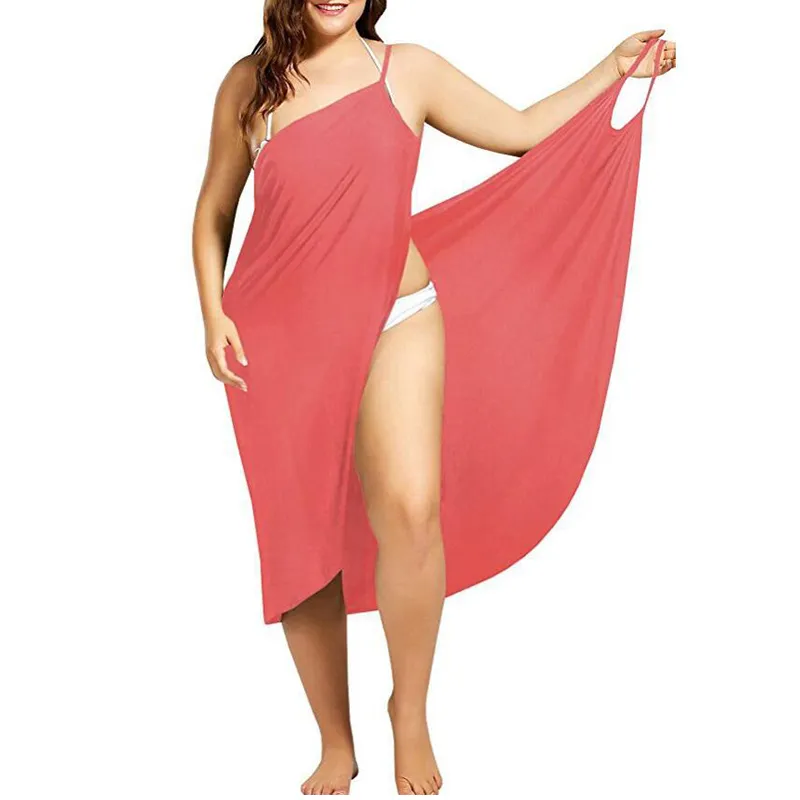 Plus Size Frauen Sommer Badeanzug Schal Strand Cover Wrap Sarong Rock Maxi Dress up Pareo Bikini 220618