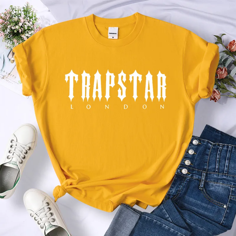 Trapstar Letter Gedrukte vrouwen T -shirts Ademend comfortabele korte mouw mode casual T -shirt kleding zachte hiphop streetwear 220707