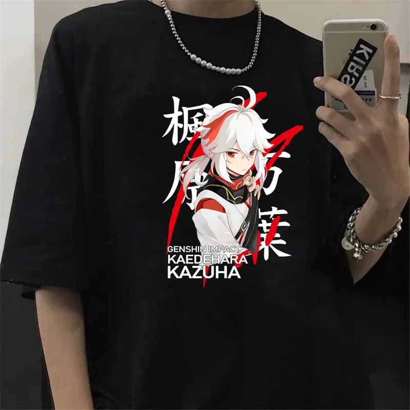 Genshin Impact t shirt Men kawaii hu tao grafiska tees xiao kaedehara kazuha t shirt unisex hip hop tops harajuku tshirt man 220618
