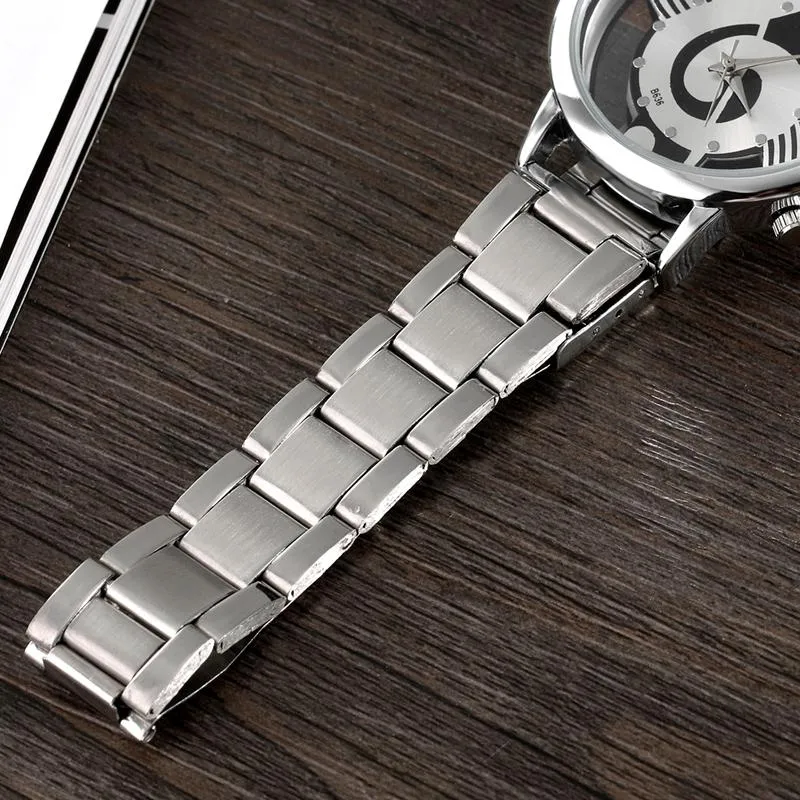 Montres-bracelets 2022 Mode et décontracté Note de musique Notation Montre en acier inoxydable Montre-bracelet pour hommes Femmes Argent Watches329g