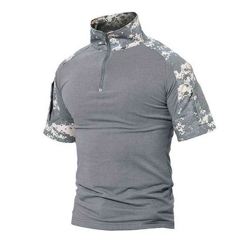 Men's Tactical T-Shirts Camouflage Army Uniform Hunt Working Short Sleeve Shirts Assault Combat Military Cotton Clothes For Male L220706