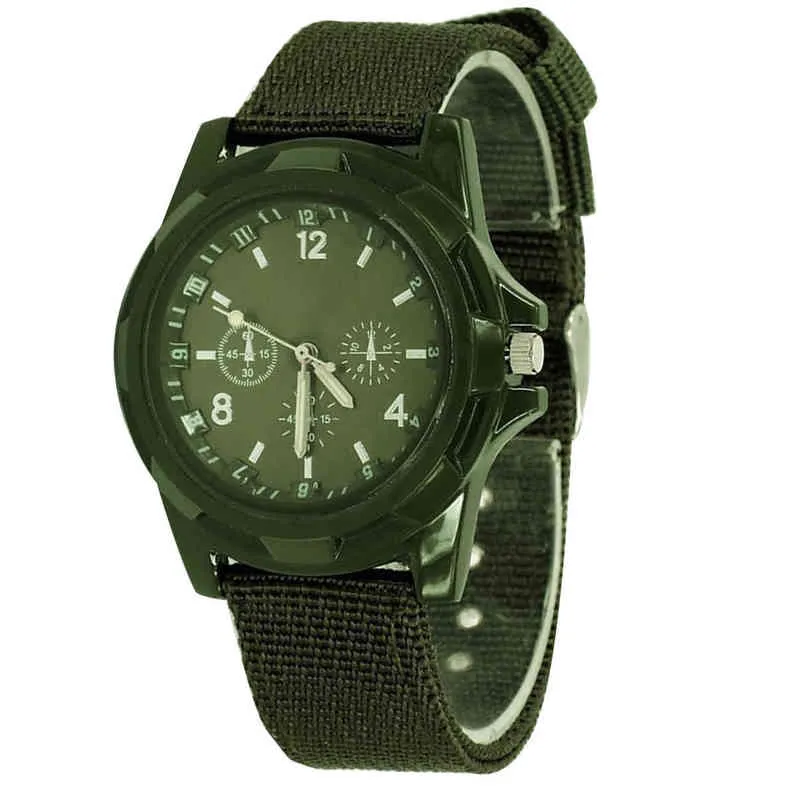 Moda impermeabile da uomo al quarzo soldato dell'esercito cinturino in tela militare tessuto analogico da polso e orologio da polso sportivo Y220707