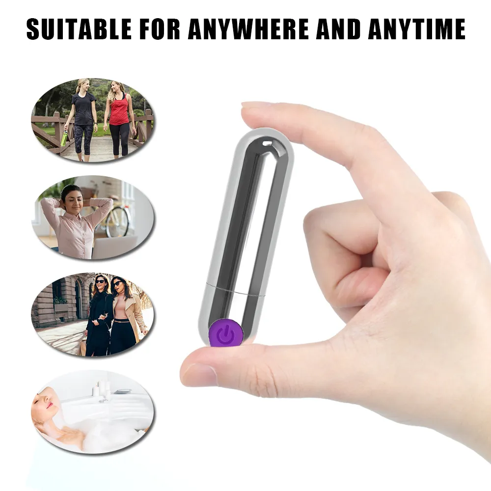 IKOKY Mini vibratore a pallottola ricaricabile USB Giocattoli sexy donne Massaggiatore punto G Impermeabile Forte vibrazione 10 velocità