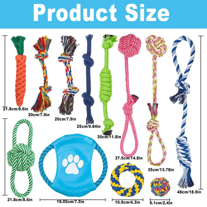 12 pièces grands jouets pour chiens ensembles jouets de corde à mâcher pour chien jouets à mâcher pour chien dents en plein air jouet propre pour gros chiens Juguete para Perros 220801