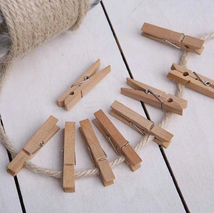 Mini 25/35/45/60/72 MM Natural Wooden Clips Photo Clamp Clothespin DIY Wedding Party Craft Decoration Clip Pegs