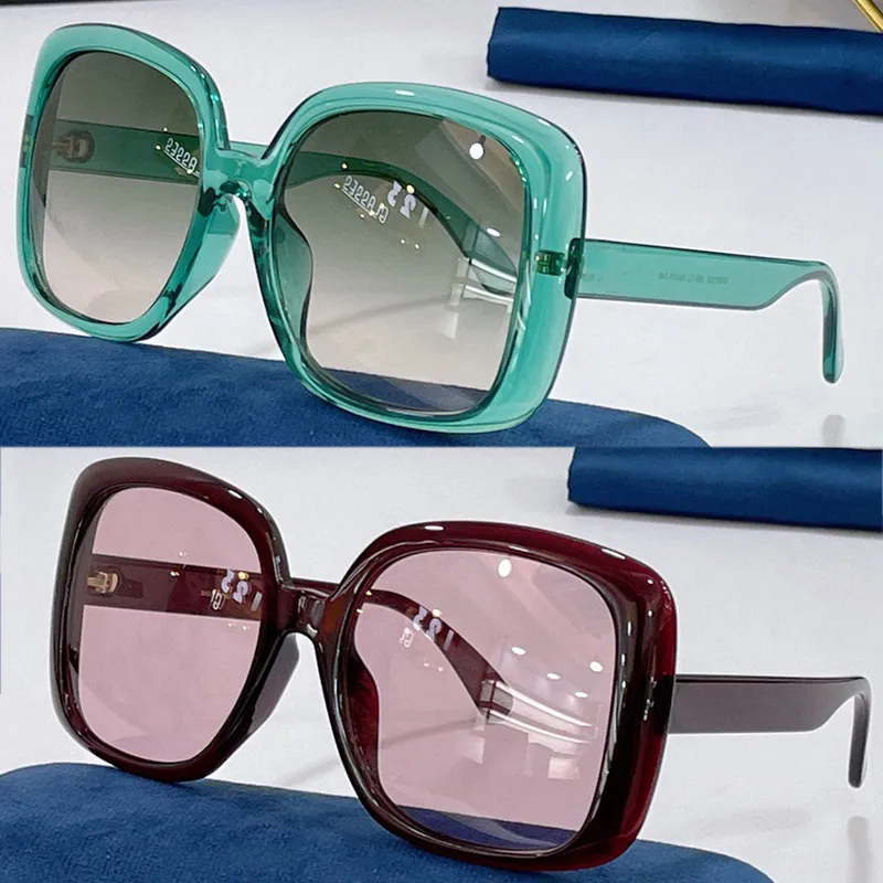 New popular square frame mens womens Designer sunglasses 0713SA classic red and green webbing design holiday travel po top qual283B