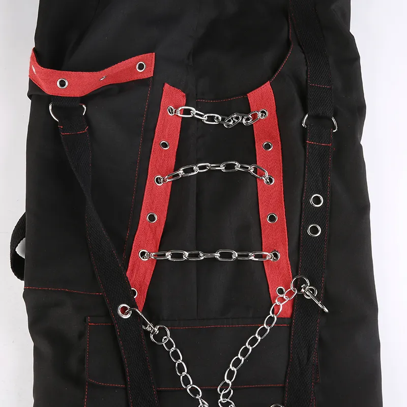 Suchcute Gothic Bandage Chain Women Pants Hip Hop Fairycore Vintage Trousers Punk Style Egirl Casual Streetwear Baggy Tygs 90s 220725
