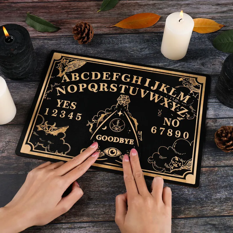 12 -calowe drewniane wróżbiarne grawerowane magiczne Ouija Metaphysical Message Witchs Pendulum Board Zestaw 2208162026330