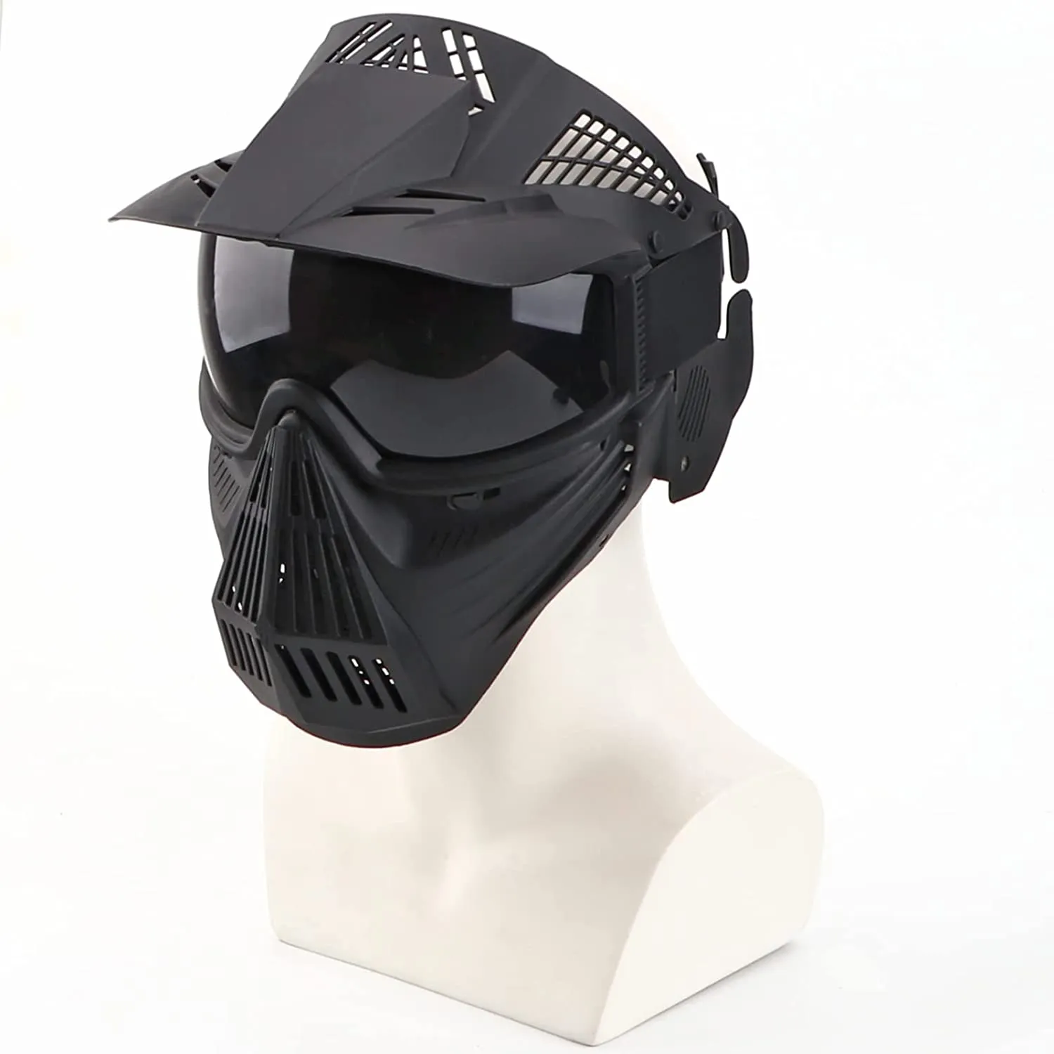 Airsoft Mask Tactical Masks Full Face with Lens Goggles Eye Protection for Halloween CS Survival Games Shooting Cosplay Mask Black7997337