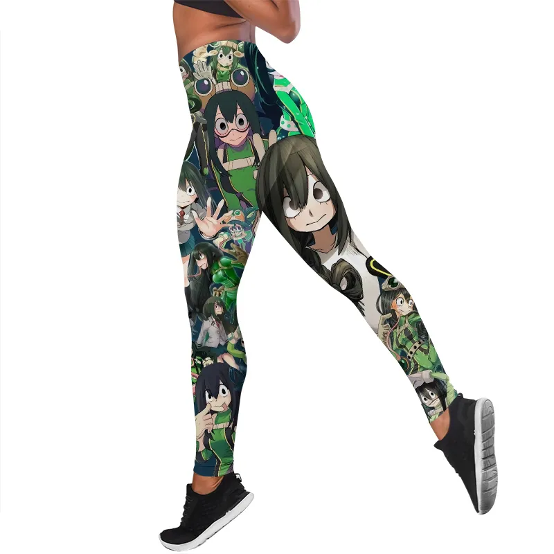 Damesleggings My Hero Academia Gedrukt Hoge Taille Elasticiteit Legging 3D Anime Joggingbroek voor Vrouwen Fitness Broek W220617