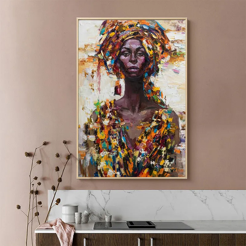 Graffiti African Black Woman Plakaty i grafiki Streszczenie dziewczyny Płótna obrazy na ściennych zdjęciach do wystroju salonu