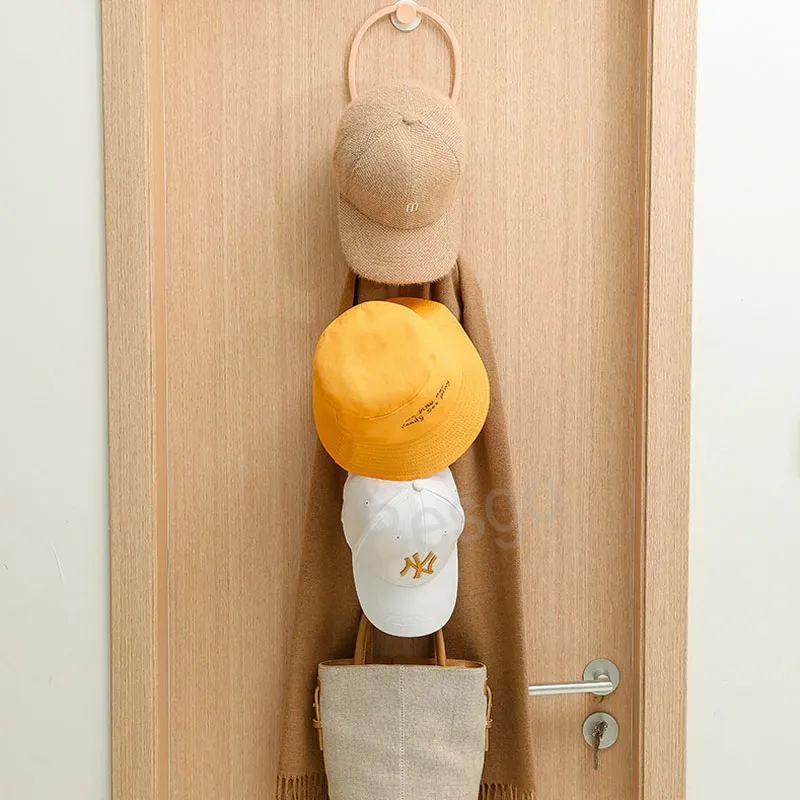 Wall Hanging Coat Hook Multi-layer Key Holder Scarf Hook Punch-free Handbag Towel Hooks Bathroom Wardrobe Storage Tidy Artifac BH6492 TYJ