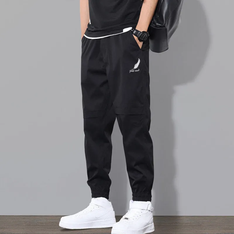 Homens Sweatpants Sweatpants Homens Loose Carga Calças Bolsos Percorrinhas Táticas Tático Techwear Masculino Calças Masculinas Esporte Streetwear 220325