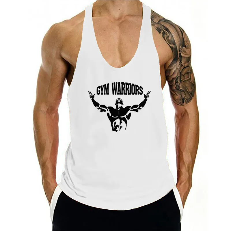 Mens Tank Top Gym Stringer Singlets Fitness Clothing Workout Cotton Sleeveless Shirt Summer undertröja Vest Male 220527