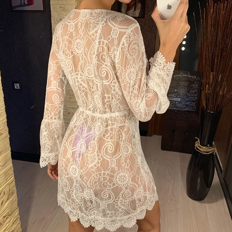 Sexy Woman Clothes Outing Hollow Outlet Bikini Swimsuit Beach Cover Up Womens Suit Dress 220707