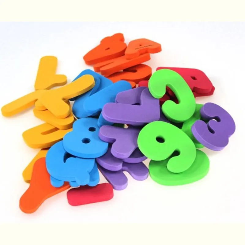 Set Alphanumeric Letter Bath Toy 3D Pussel Baby Bath Toys Soft Eva Kids Baby Water Toys For Badrum Tidig pedagogisk leksak 220531