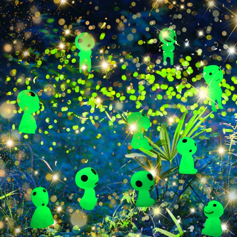 5 10 Pz Albero luminoso Elfi Spirito Principessa Mononoke Micro Paesaggio Figura Ornamento Incandescente Miniatura Giardinaggio Decorazione in vaso 220721
