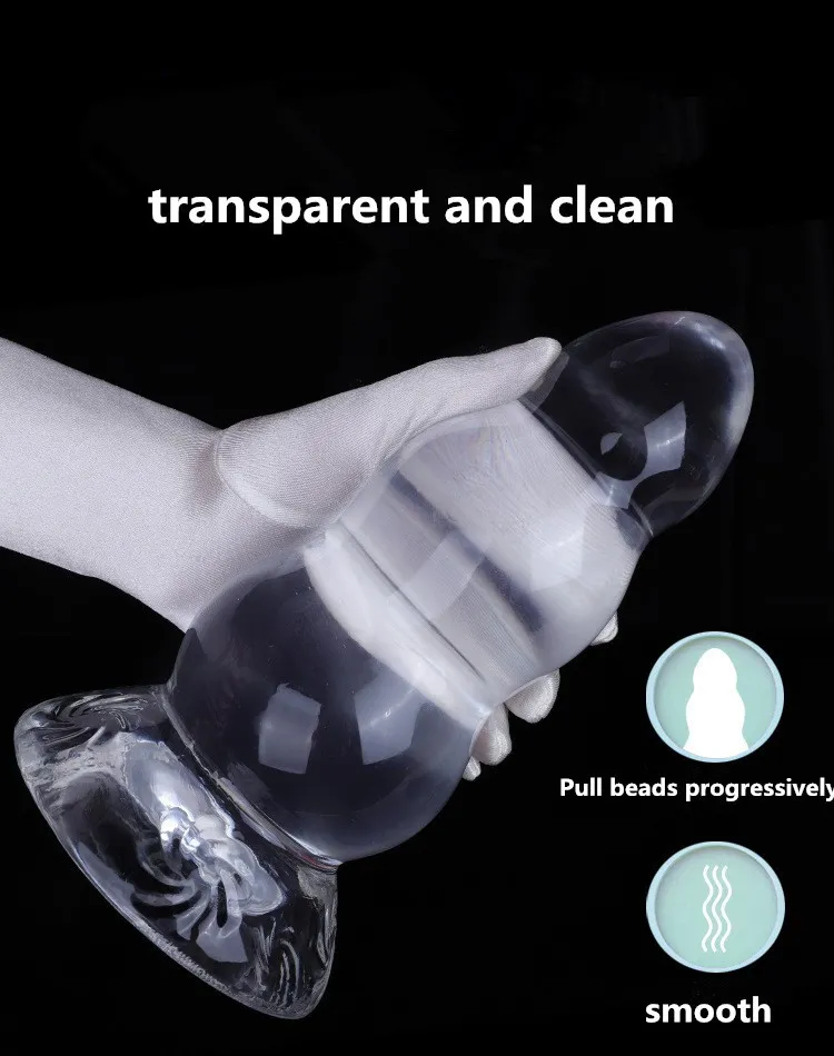 Transparent Like Glass Super Huge Anal Butt Plug Anale Femme Dildo Adult sexy Toys For Men Real Womans Analplug Prostate Buttplug