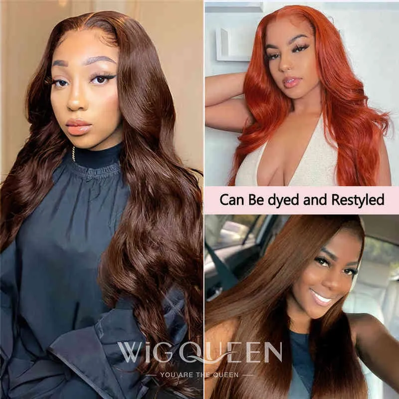 Brown Wigs x Lace Front Human Hair Body Wave x Wig For Women Colored Brazilian Remy Glueless 220606