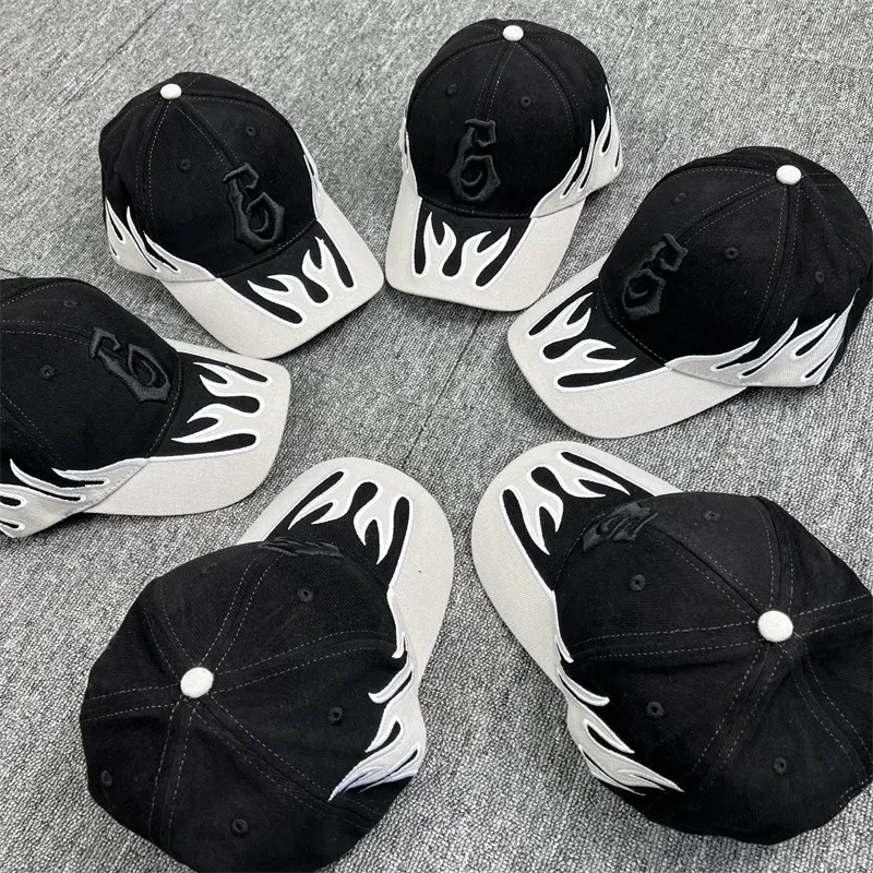 동일한 모자 단락 전설 6 힙합 포그 스트리트 조수 브랜드 불꽃 야구 모자 정점 모자 도다 패션 액세서리 241d