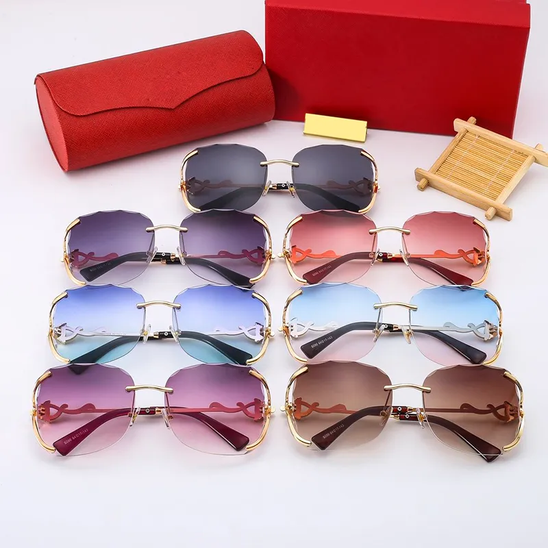 Fashion sunglasses for women carti designer glasses man Classic metal frame cutout lens Polaroid goggles gradient blue Sunshade gl233E