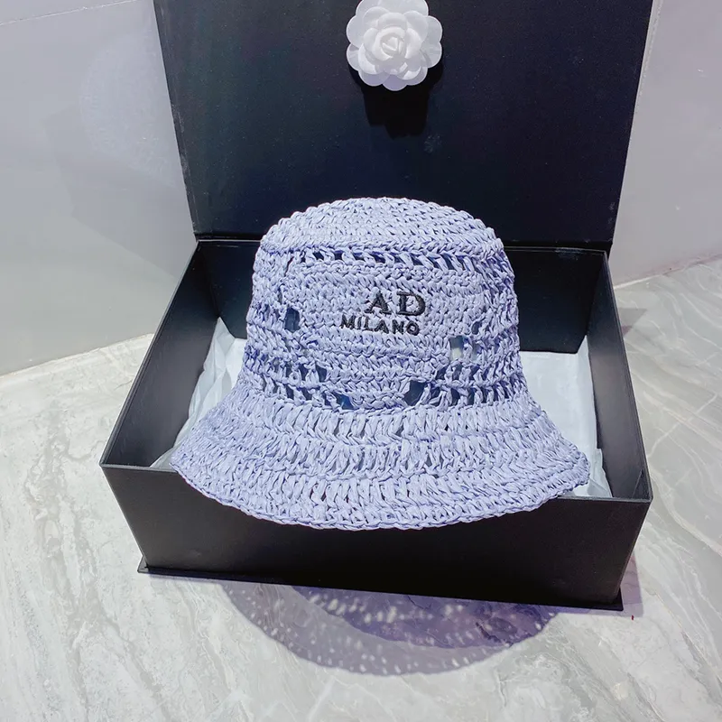 Designerinnen Frauen Eimer Hüte handgemachte gestrickte Hut Sonne Vorheuern