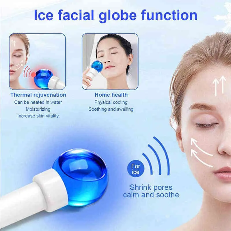 Appareil de massage du visage Globes de glace Visage Beauté Hockey Énergie Boule de cristal Refroidissement Outils de massage Neck220429