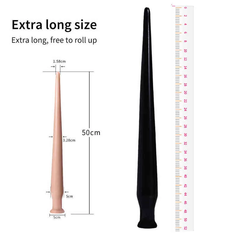 NXY Anal Toys 50cm Big Long Long Dick Butt Butt Plug Anal Dildo Anus Masturbador Dilator Massageador de próstata Erotic Sex Toys for Men Woman Gay 220506